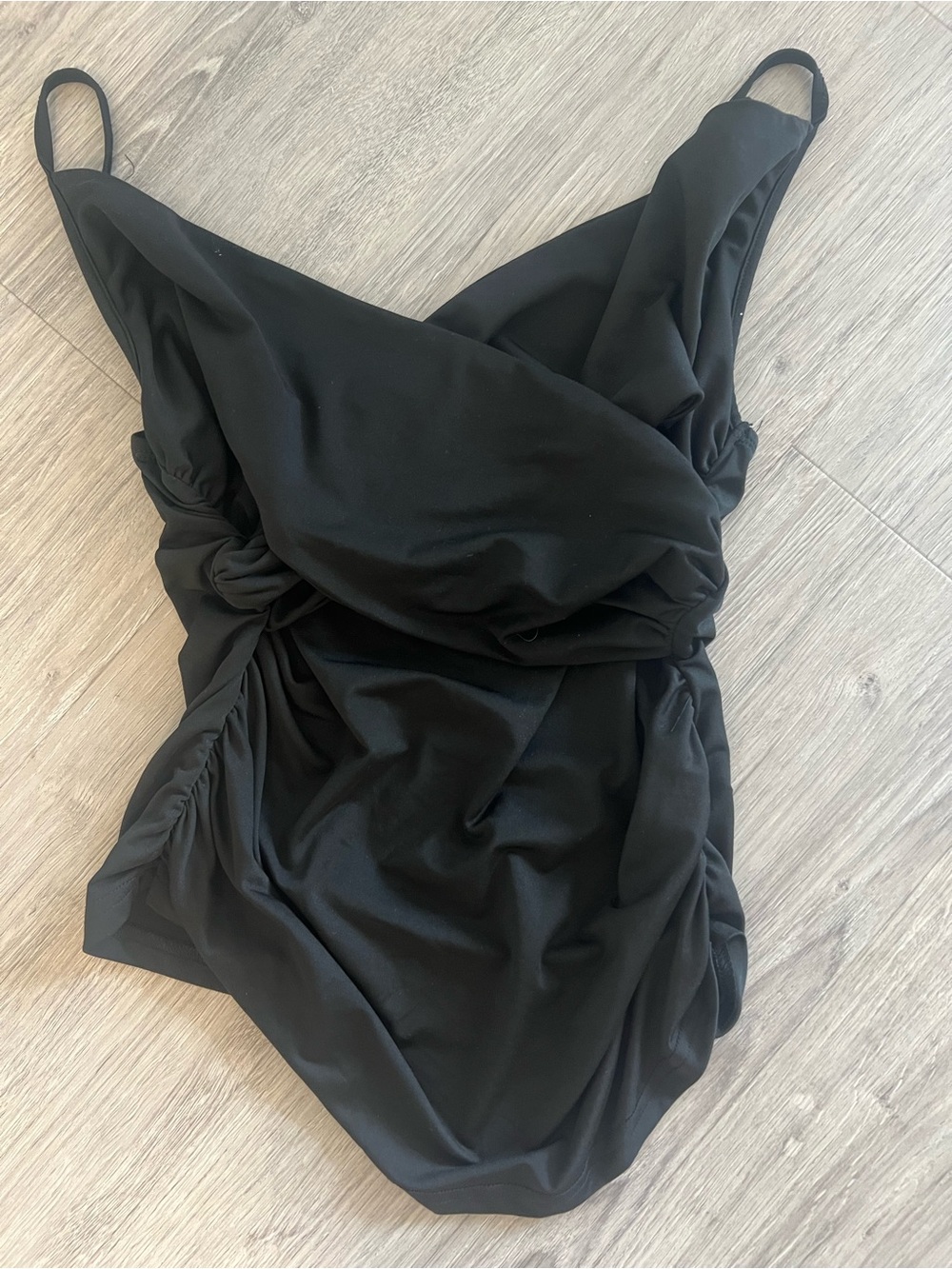 SHEIN Black Sleeveless Draped Cowl Neck Top